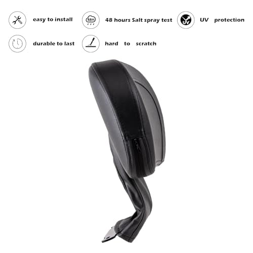 Kinglemc Adjustable Driver Rider Touring Backrest for Honda Shadow AERO VT750 2004-2016;Shadow ACE 750 1997-2003 (Black-Nod-Studded)