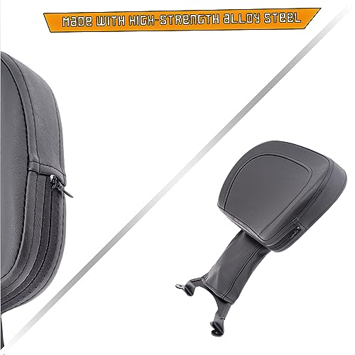 Kinglemc Adjustable Driver Rider Touring Backrest for Suzuki Boulevard M109R 2006-2019 (Black-Nod-Studded)