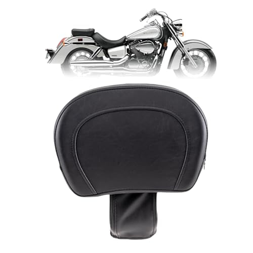 Kinglemc Adjustable Driver Rider Touring Backrest for Honda Shadow AERO VT750 2004-2016;Shadow ACE 750 1997-2003 (Black-Nod-Studded)