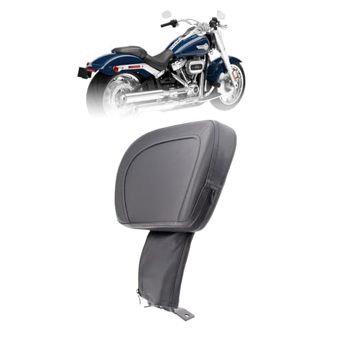 Kinglemc Adjustable Driver Rider Touring Backrest for Harley Fatboy Heritage Softail Classic FLSTC 07-2020 (Black-Nod-Studded)