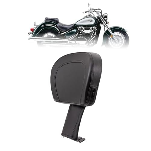 Kinglemc Adjustable Driver Rider Touring Backrest for VL1500 VL800 C50 C90 Suzuki Boulevard (Black-Nod-Studded)