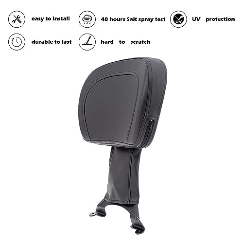 Kinglemc Adjustable Driver Rider Touring Backrest for Suzuki Boulevard M109R 2006-2019 (Black-Nod-Studded)