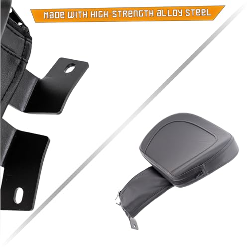 Kinglemc Adjustable Driver Rider Touring Backrest for Harley Fatboy Heritage Softail Classic FLSTC 07-2020 (Black-Nod-Studded)