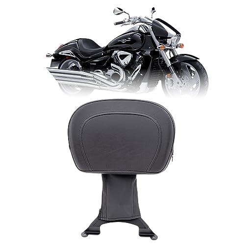 Kinglemc Adjustable Driver Rider Touring Backrest for Suzuki Boulevard M109R 2006-2019 (Black-Nod-Studded)