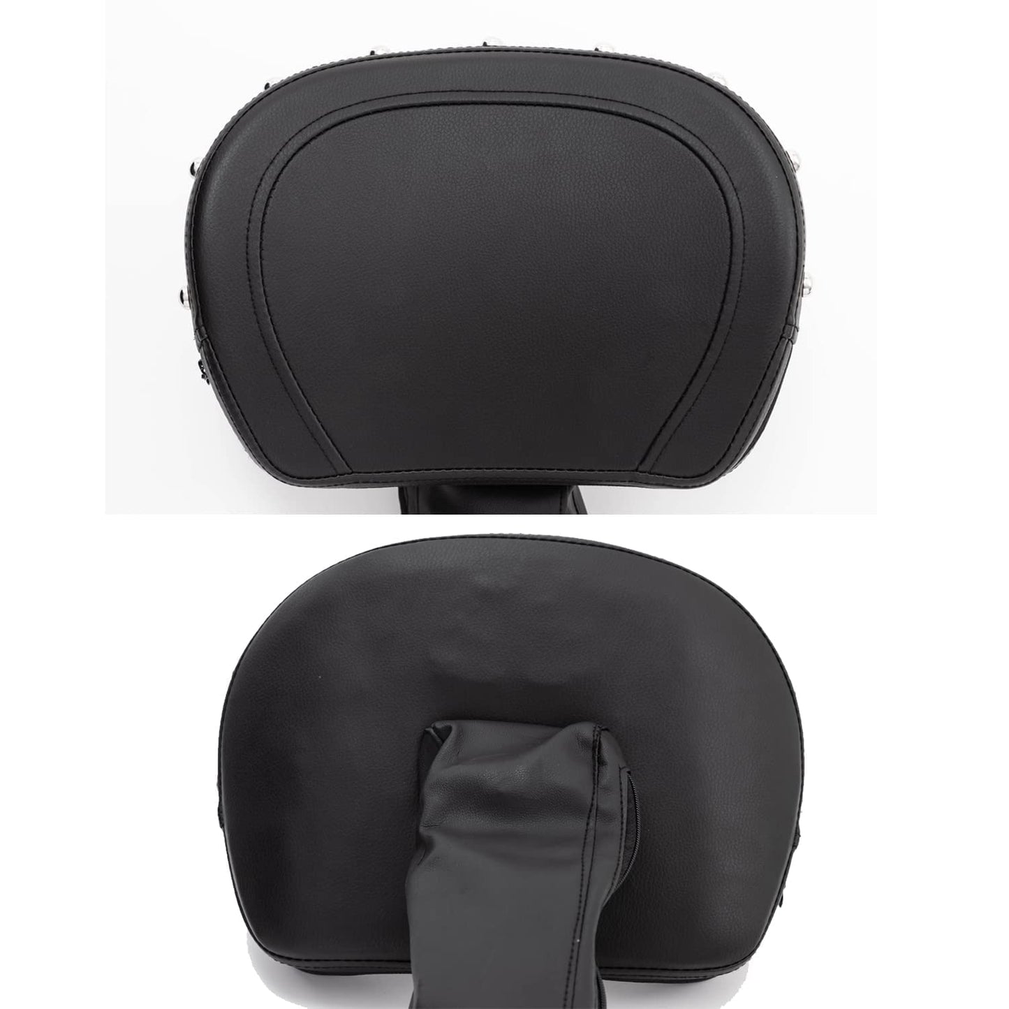 Kinglemc Adjustable Driver Rider Touring Backrest for Harley Fatboy Heritage Softail Classic FLSTC 07-2020 (Black-Studded)