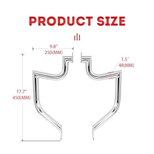 Gamyipp 1.5" Fat Crash Bar Engine Guard Highway Bar for Yamaha Vstar 1100 Classic Custom Silverado (Silver)