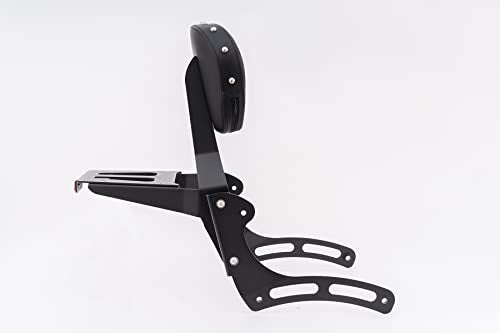 Kinglemc Powersports Sissy Bar with Backrest Luggage Rack for Kawasaki Vulcan VN 900 2000 Classic Custom 2009-21(Black,Studded)