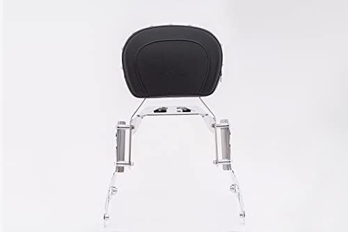 Kinglemc Powersports Sissy Bar with Backrest Luggage Rack for Kawasaki Vulcan VN 900 2000 Classic Custom 2009-21(Silver,Studded)