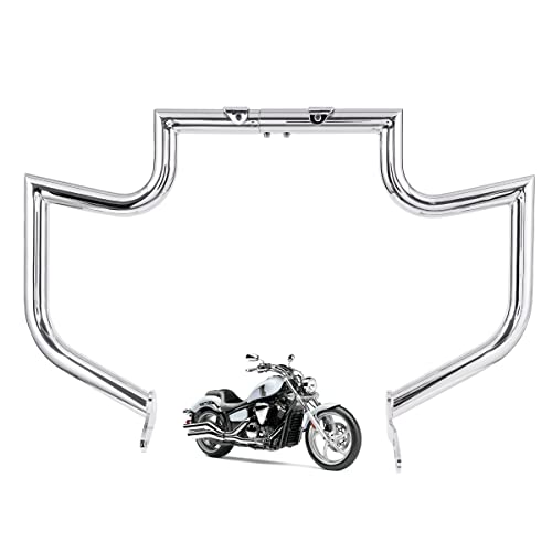 Gamyipp 1.5" Crash Bar Engine Guard Highway Freeway Bar for Yamaha XVS Vstar V-Star 1300 Deluxe Tourer (Silver)