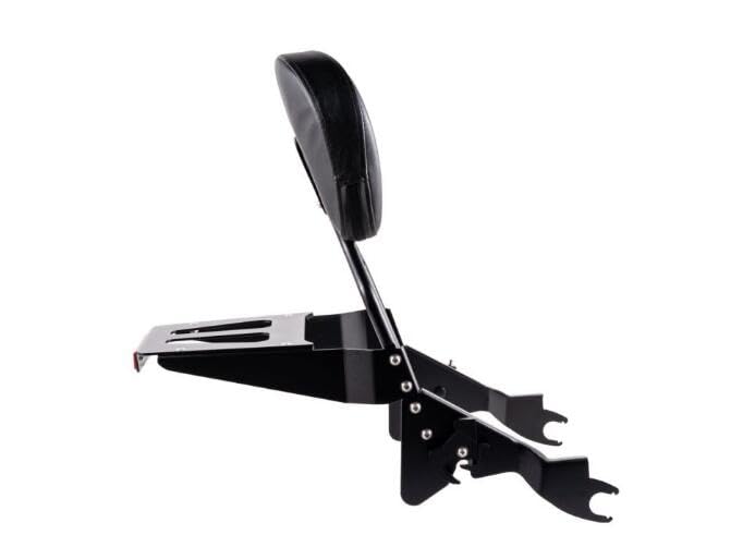 Kinglemc Sissy Bar Passenger Backrest for Harley Davidson Touring Road King Street Glide Road Glide Electra Glide (Fit for 2009-2023 Touring-Non-Adjustable, Black,Non-Studded)