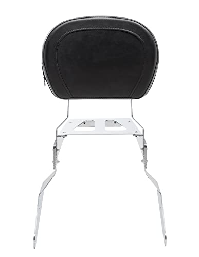 Kinglemc Powersports Sissy Bar with Backrest Luggage Rack for Yamaha Roadstar Warrior XV 1700 XV1700 2002-09(without Stud)