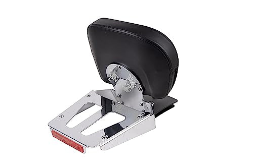 Kinglemc Powersports Sissy Bar with Backrest Luggage Rack for Harley Davidson Deuce 2000-2007 (Silver)