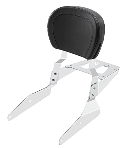 Kinglemc Powersports Sissy Bar with Backrest Luggage Rack for Yamaha Roadstar Warrior XV 1700 XV1700 2002-09(without Stud)