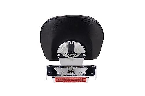 Kinglemc Powersports Sissy Bar with Backrest Luggage Rack for Harley Davidson Deuce 2000-2007 (Silver)