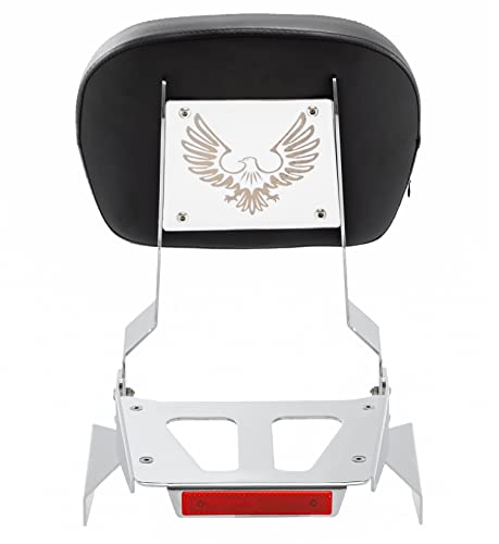 Kinglemc Powersports Sissy Bar with Backrest Luggage Rack for Yamaha Roadstar Warrior XV 1700 XV1700 2002-09(without Stud)