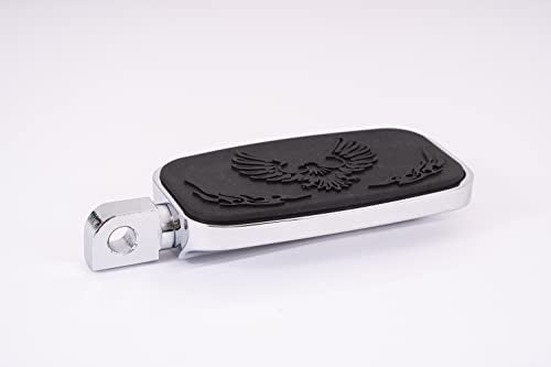 Kinglemc Front Rider Rear Passenger Position Floorboards Footboard Footpeg for Harley Dyna Touring Softail Sportster 883 1200 (Eagle 7.2 * 2.5", Silver)