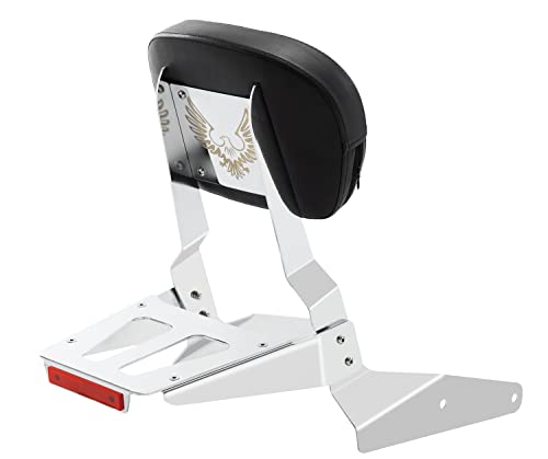 Kinglemc Powersports Sissy Bar with Backrest Luggage Rack for Yamaha Roadstar Warrior XV 1700 XV1700 2002-09(without Stud)