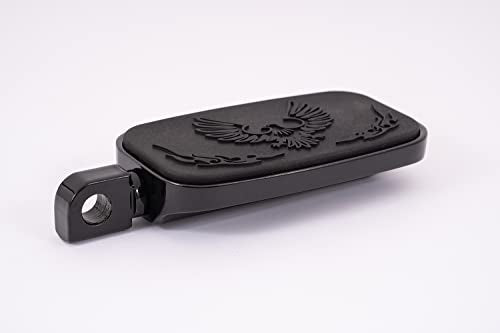 Kinglemc Front Rider Rear Passenger Position Floorboards Footboard Footpeg for Harley Dyna Touring Softail Sportster 883 1200 (Eagle 7.2 * 2.5", Black)