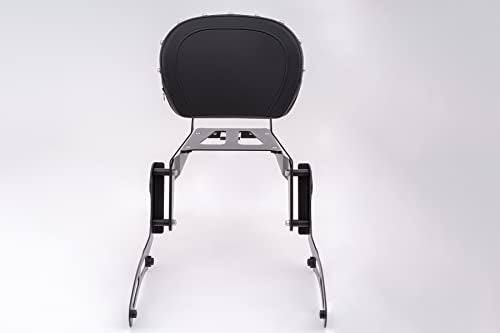 Kinglemc Powersports Sissy Bar with Backrest Luggage Rack for Kawasaki Vulcan VN 900 2000 Classic Custom 2009-21(Black,Studded)