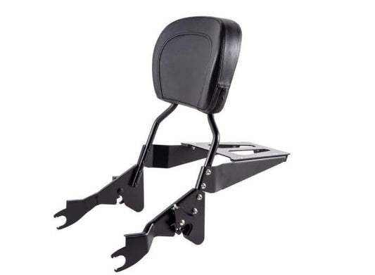 Kinglemc Sissy Bar Passenger Backrest for Harley Davidson Touring Road King Street Glide Road Glide Electra Glide (Fit for 2009-2023 Touring-Non-Adjustable, Black,Non-Studded)