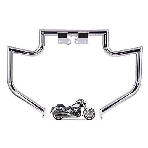 Gamyipp 1.5" Fat Crash Bar Engine Guard Highway Freeway Bar for Yamaha XV 1600 1700 XV1600 XV1700 RoadStar Wild Star Midnight Silverado Warrior (Silver)