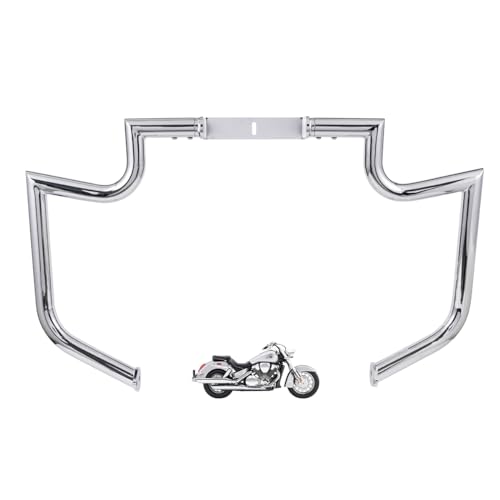 Gamyipp 1.5" Crash Bar Engine Guard Highway Freeway Bar for Honda VTX1800 VT1800C VTX1800F 2002-2008 (Silver)