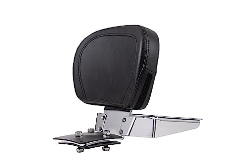 Kinglemc Powersports Sissy Bar with Backrest Luggage Rack for Harley Davidson Deuce 2000-2007 (Silver)