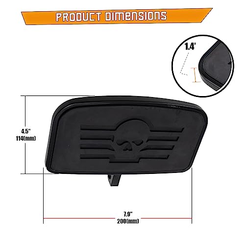 Kinglemc Front Rider Rear Passenger Position Floorboards Footboard Footpeg for Harley Dyna Touring Softail Sportster 883 1200 (Skull 7.9 * 4.5", Black)