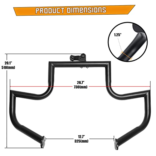 Kinglemc Engine Guard Highway Freeway Crash Bar for Honda VTX 1300 R S C Models 1300R 1300C 1300S (Black)