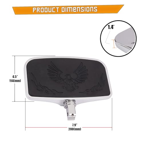 Kinglemc Front Rear Rider Passenger Floorboard FootPeg for Victory/Indian (Eagle, Silver)