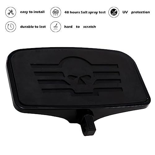 Kinglemc Front Rider Rear Passenger Position Floorboards Footboard Footpeg for Harley Dyna Touring Softail Sportster 883 1200 (Skull 7.9 * 4.5", Black)