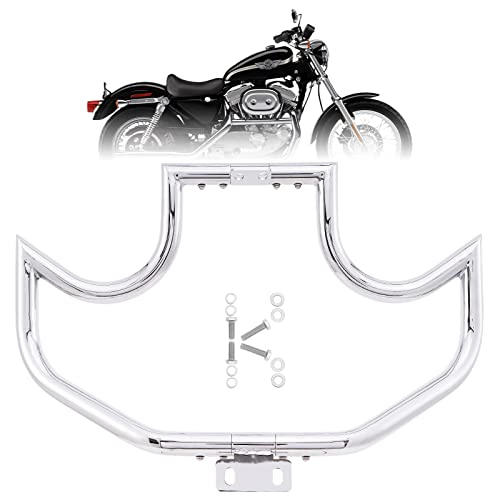 Kinglemc Crash Bar Engine Guard Highway Bar for Harley Davidson Sportster Iron883 XL883N 09-22;1200 Custom XL1200C 04-22;Roadster XL1200R 883 XL883 XL883C 04-08;SuperLow XL1200T 14-22(Mustache Silver)