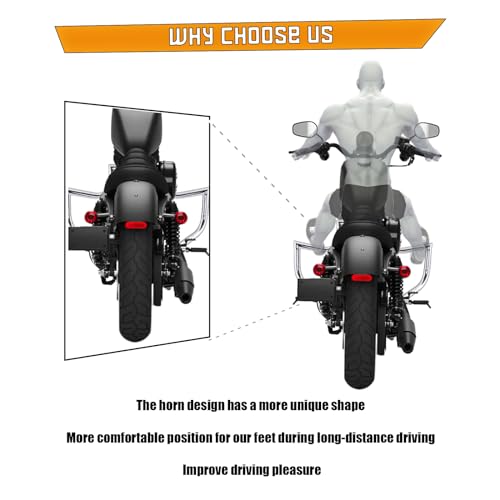 Kinglemc Crash Bar Engine Guard Highway Bar for Harley Davidson Sportster Iron 883 XL883N 2009-22;1200 Custom XL1200C 2004-22;Roadster XL1200R 883 XL883 XL883C '04-08; Superlow XL1200T 14-22 (Silver)