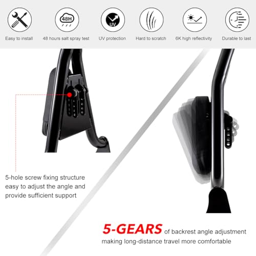 Gamyipp Adjustable One-Piece Sissy Bar Passenger Backrest with Lock for Harley Touring Road King Street Glide Road Glide Electra Glide CVO FLHR FLHX FLHT FLTR (Black, Fit for 1997-2008 Touring)