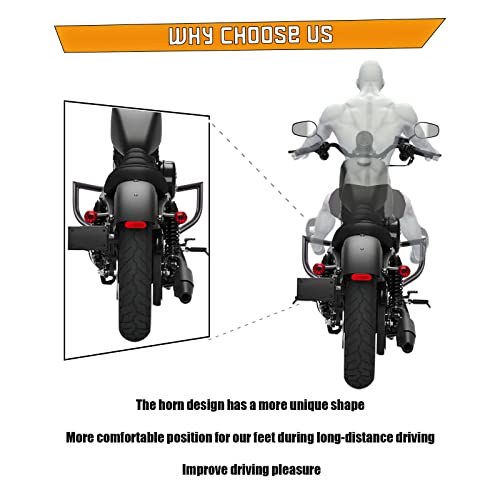 Kinglemc Crash Bar Engine Guard Highway Bar for Harley Davidson Sportster Iron 883 XL883N 2009-22;1200 Custom XL1200C 2004-22;Roadster XL1200R 883 XL883 XL883C '04-08; Superlow XL1200T 14-22(Black)