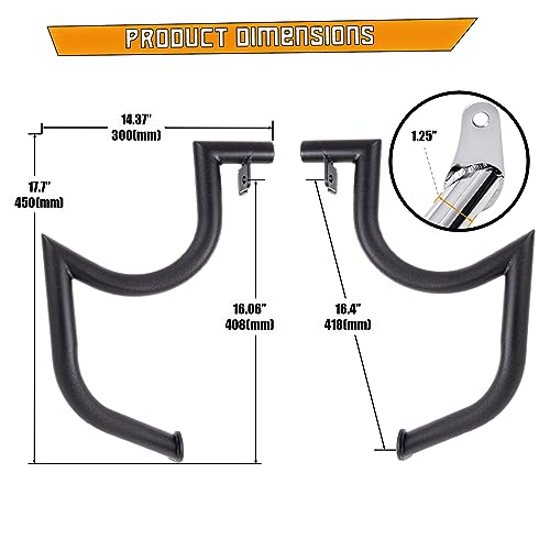 Kinglemc Engine Guard Highway Crash Bar for Kawasaki Vulcan 900 VN900 Classic Custom 06-19 (Mustache Black)