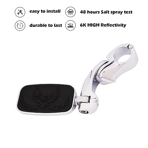 Kinglemc Highway Peg Footpeg Fit 1.25" Adjustable Engine Guard Crash Bar for Harley Davidson, Honda, Yamaha, Kawasaki, Suzuki, Triumph, Indian, Motorcycle (Silver)
