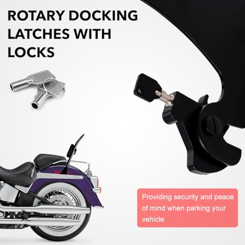 Gamyipp Adjustable One-Piece Sissy Bar Passenger Backrest with Lock for Harley Softail Deluxe FatBoy 2000-2017 (One-Piece-Black)