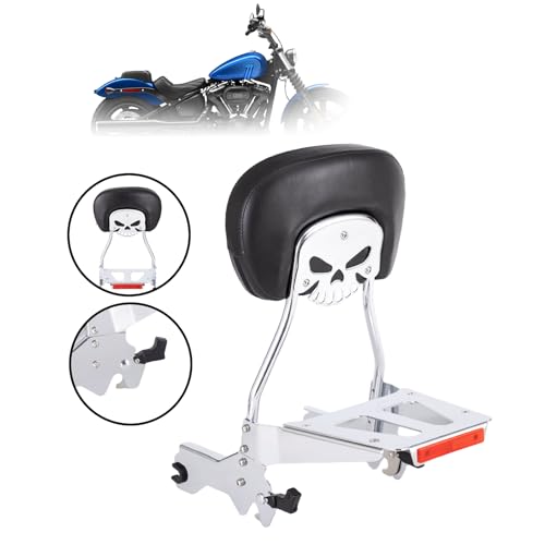 Kinglemc Holdfast Sissy Bar Passenger Backrest for Harley Davidson Softail Standard Street Bob Heritage Classic 114 FLDE FLHC FLHCS FLSL FXBB FXBBS and FXST Models 2018-2023 (Chrome)