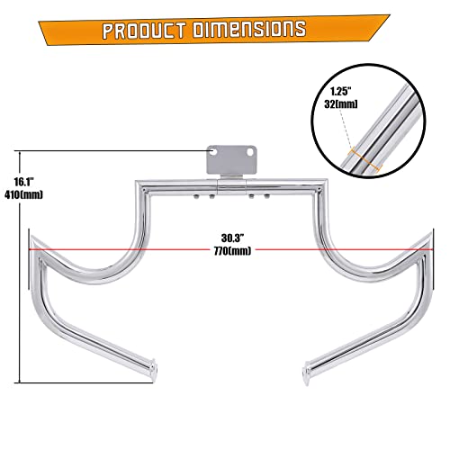 Kinglemc Crash Bar Engine Guard Highway Freeway Bar for Yamaha VStar dragstar 400 650 (Mustache Silver)
