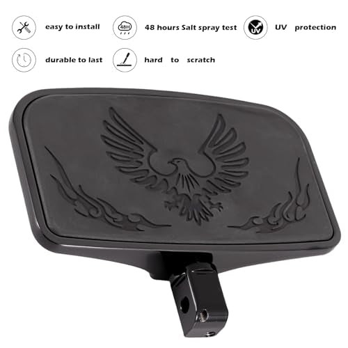 Kinglemc Chome Front Rear Rider Passenger Floorboard FootPeg for Kawasaki (Eagle 7.9 * 4.5", Black)