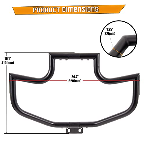 Kinglemc Crash Bar Engine Guard Highway Bar for Harley Davidson Sportster Iron 883 XL883N 2009-22;1200 Custom XL1200C 2004-22;Roadster XL1200R 883 XL883 XL883C '04-08; Superlow XL1200T 14-22(Black)