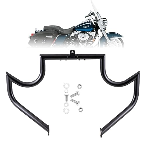 Kinglemc Crash Bar Engine Guard Highway Bar for Harley Davidson Touring Road Glide Road King Street Glide Electra Glide CVO and Trike Models 97-08 (Mustache Black)