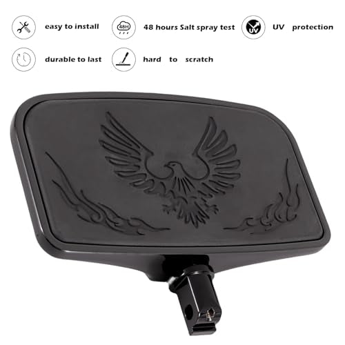Kinglemc Front Rear Rider Passenger Floorboard FootPeg for Victory/Indian (Eagle, Black)