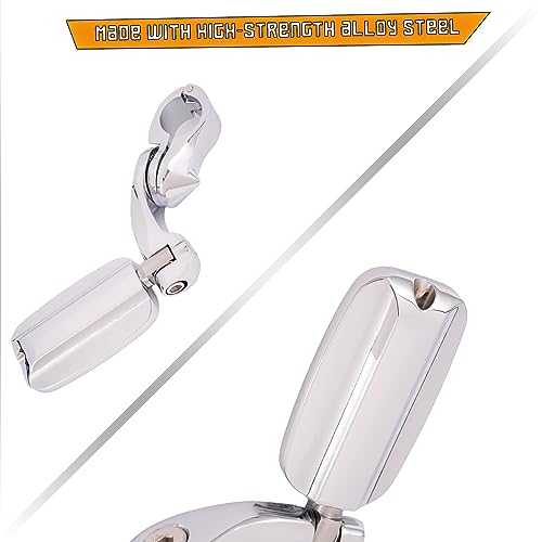 Kinglemc Highway Peg Footpeg Fit 1.25" Adjustable Engine Guard Crash Bar for Harley Davidson, Honda, Yamaha, Kawasaki, Suzuki, Triumph, Indian, Motorcycle (Silver)
