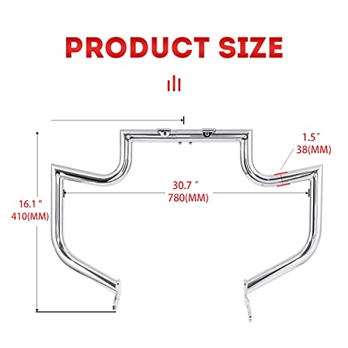 Gamyipp 1.5" Crash Bar Engine Guard Highway Freeway Bar for Yamaha XVS Vstar V-Star 1300 Deluxe Tourer (Silver)