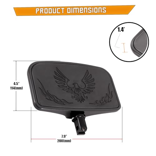 Kinglemc Front Rear Rider Passenger Floorboard FootPeg for Victory/Indian (Eagle, Black)