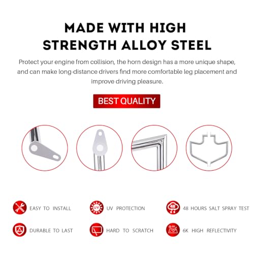 Gamyipp 1.5" Fat Crash Bar Engine Guard Highway Bar for Suzuki VL1500 Boulevard C90 2005-2009,VL1500 Intruder LC 1998-2004 (Silver)