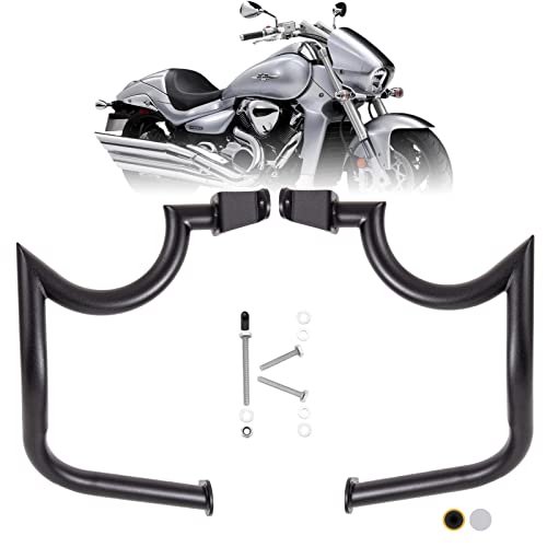 Kinglemc Mustache Engine Guard Highway Crash Bar for Suzuki Boulevard M109 M109R 06-2020 (Mustache Black)