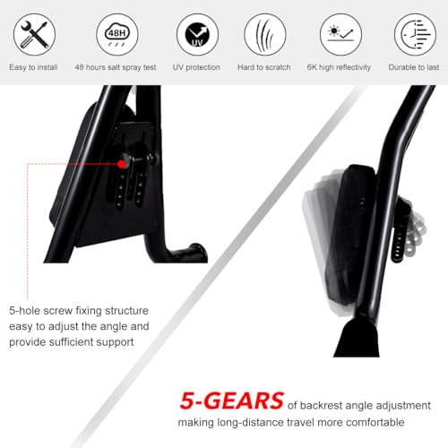 Gamyipp Adjustable One-Piece Sissy Bar Passenger Backrest with Lock Fit Harley Breakout FXSB FXSE FXST with Docking Kit (One-Piece-Black)